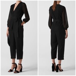 WHISTLES Metallic Wrap Tie Jumpsuit - Size 4